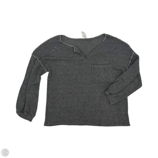 Top Long Sleeve By Bibi In Grey, Size: Xl