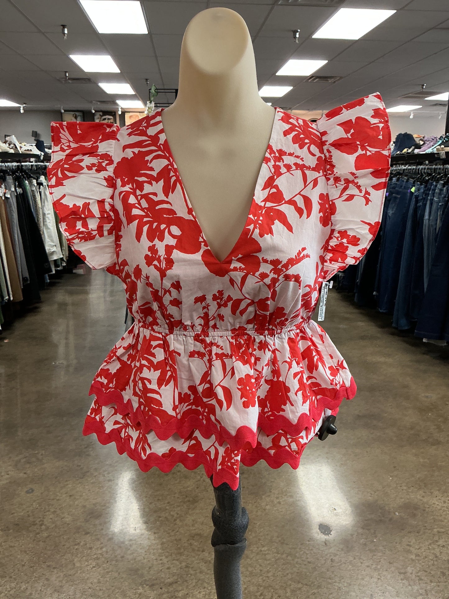 Top Ss By Adelyn Rae In Red & White, Size:Xs