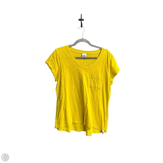 Top Short Sleeve By Cabi In Yellow, Size: L