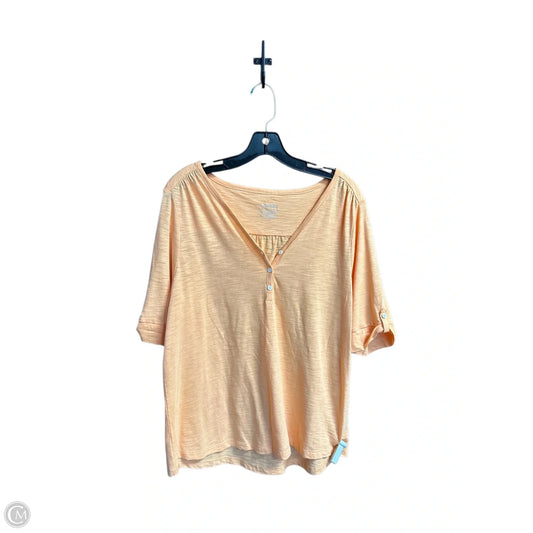 Top Short Sleeve By Chicos In Orange, Size: L