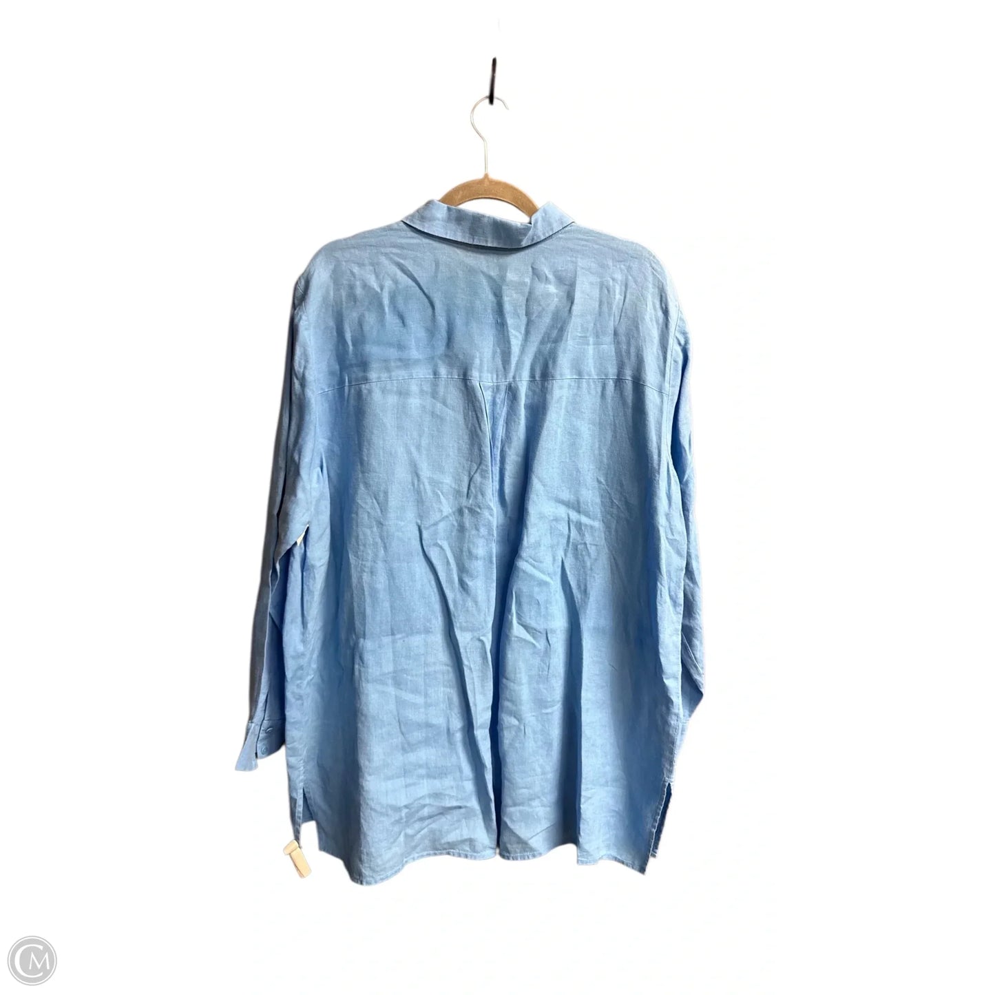 Blouse Long Sleeve By Eileen Fisher In Blue, Size: Xl