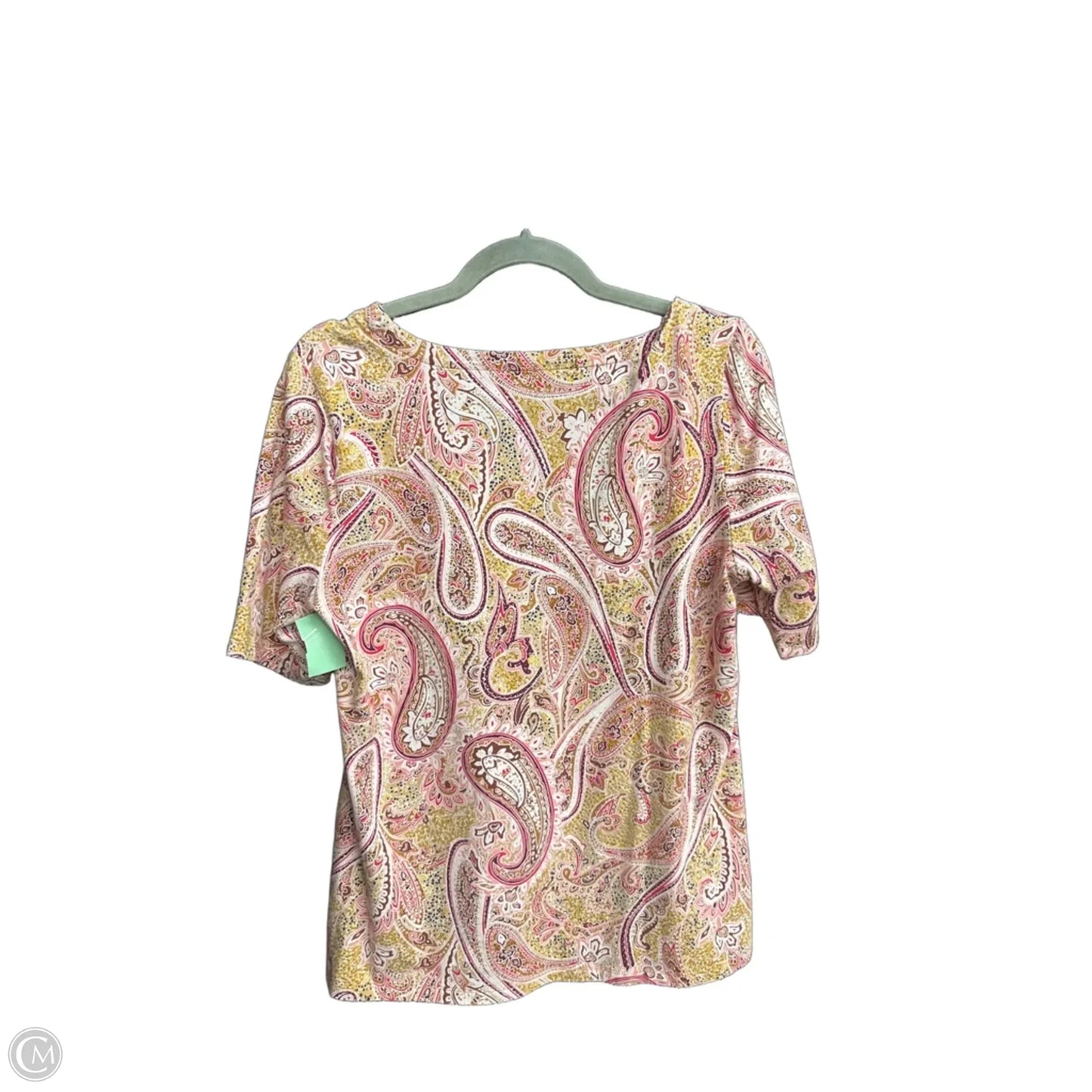 Top Short Sleeve Basic By Talbots In Paisley Print, Size: L