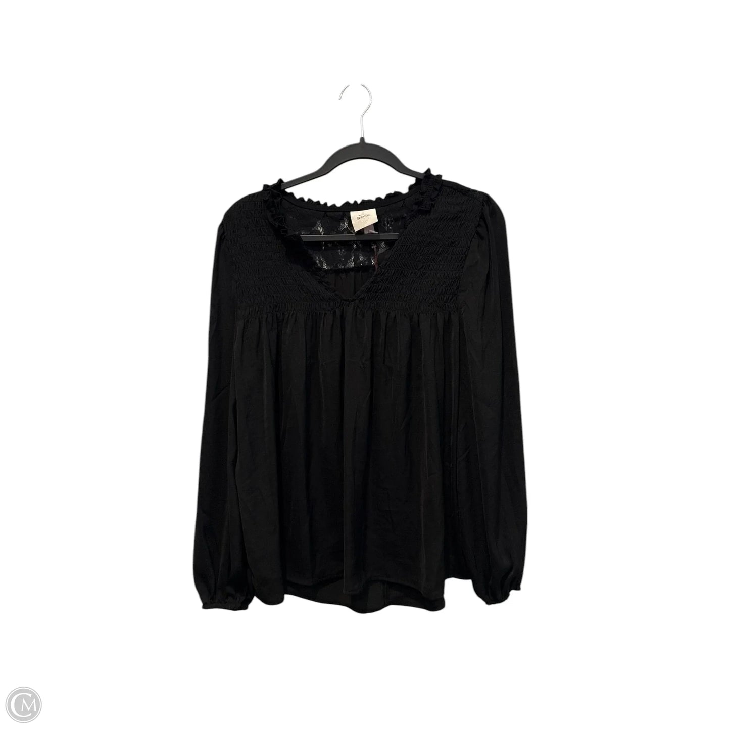 Top Long Sleeve By Knox Rose In Black, Size: S