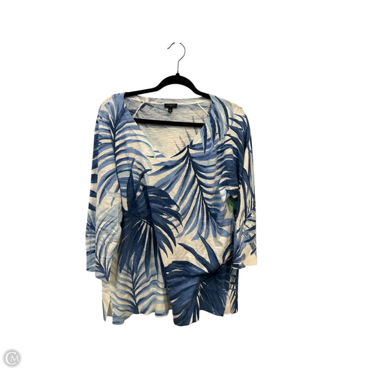 Top 3/4 Sleeve By Talbots In Tropical Print, Size: Xl