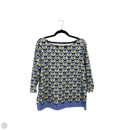 Top 3/4 Sleeve Basic By Talbots In Floral Print, Size: Xl