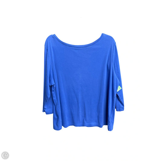 Top 3/4 Sleeve Basic By Talbots In Blue, Size: 2x