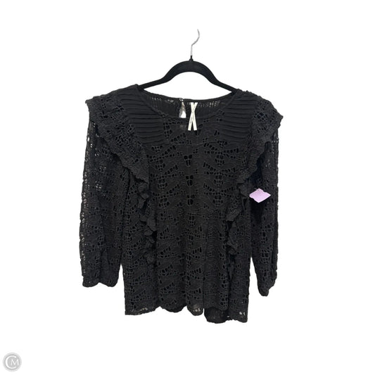 Top 3/4 Sleeve By Anthropologie In Black, Size: S