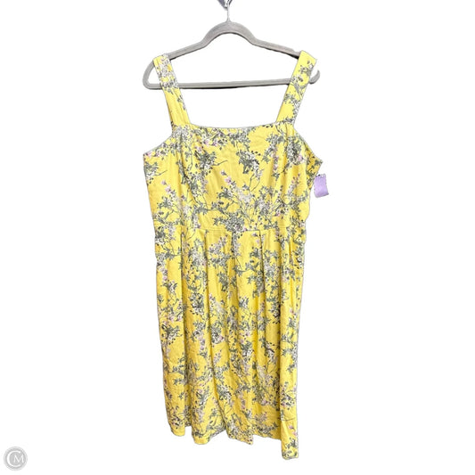 Dress Casual Midi By Alex Marie In Yellow, Size: 2x