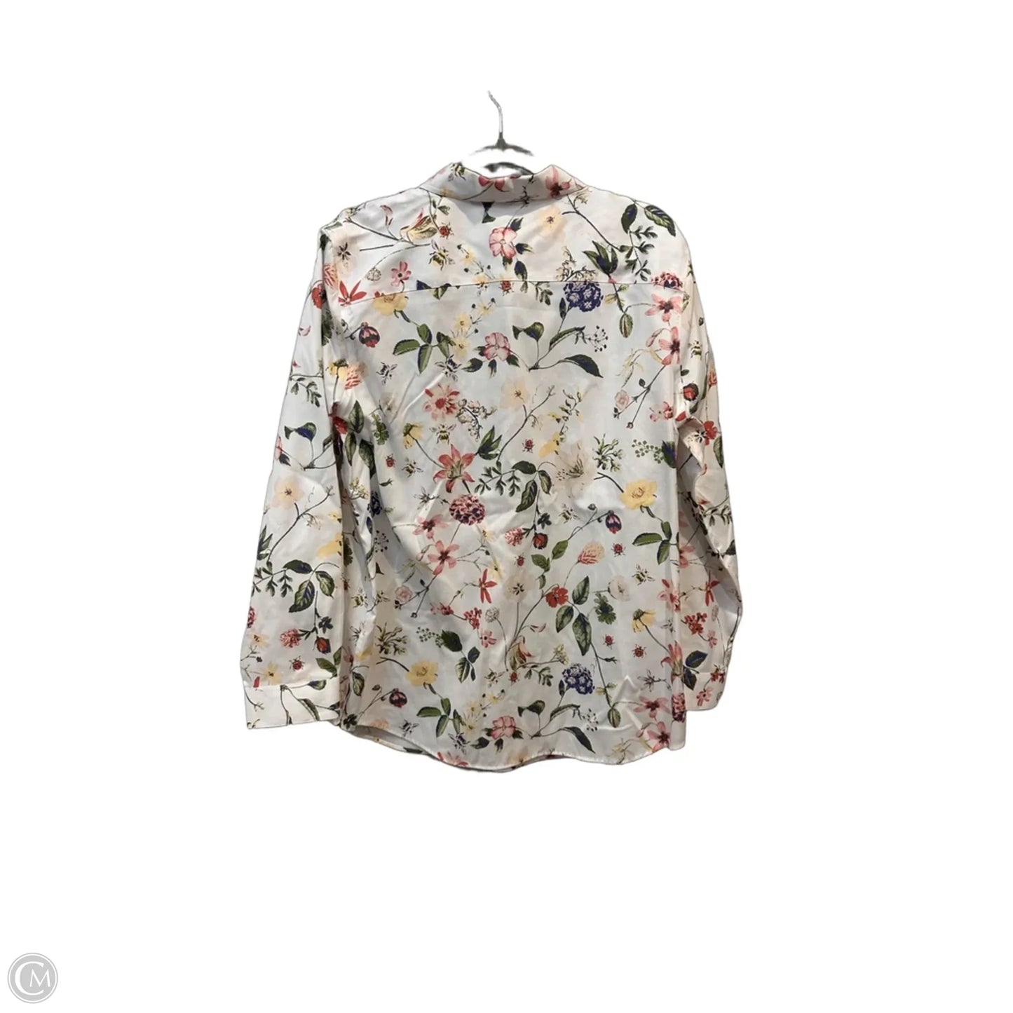 Blouse Long Sleeve By Coldwater Creek In White, Size: L