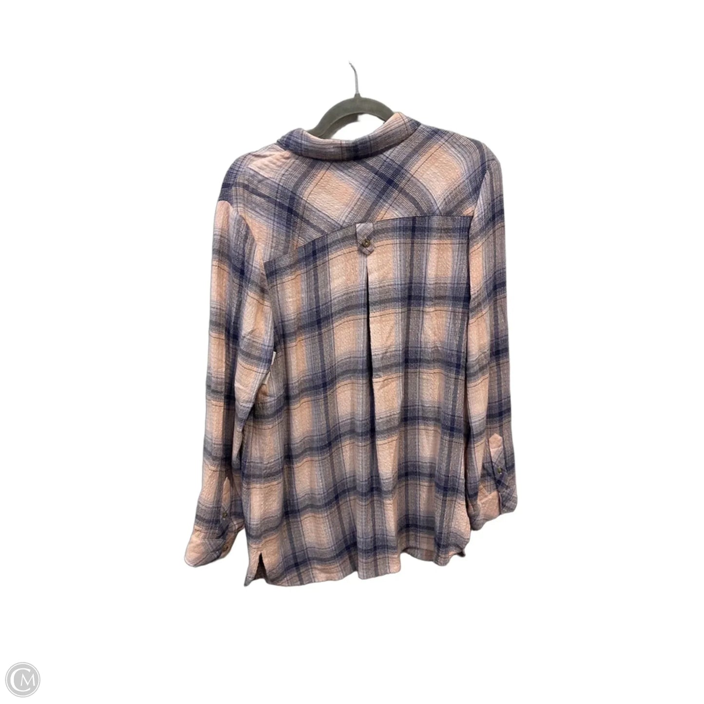 Blouse Long Sleeve By J. Jill In Plaid Pattern, Size: L