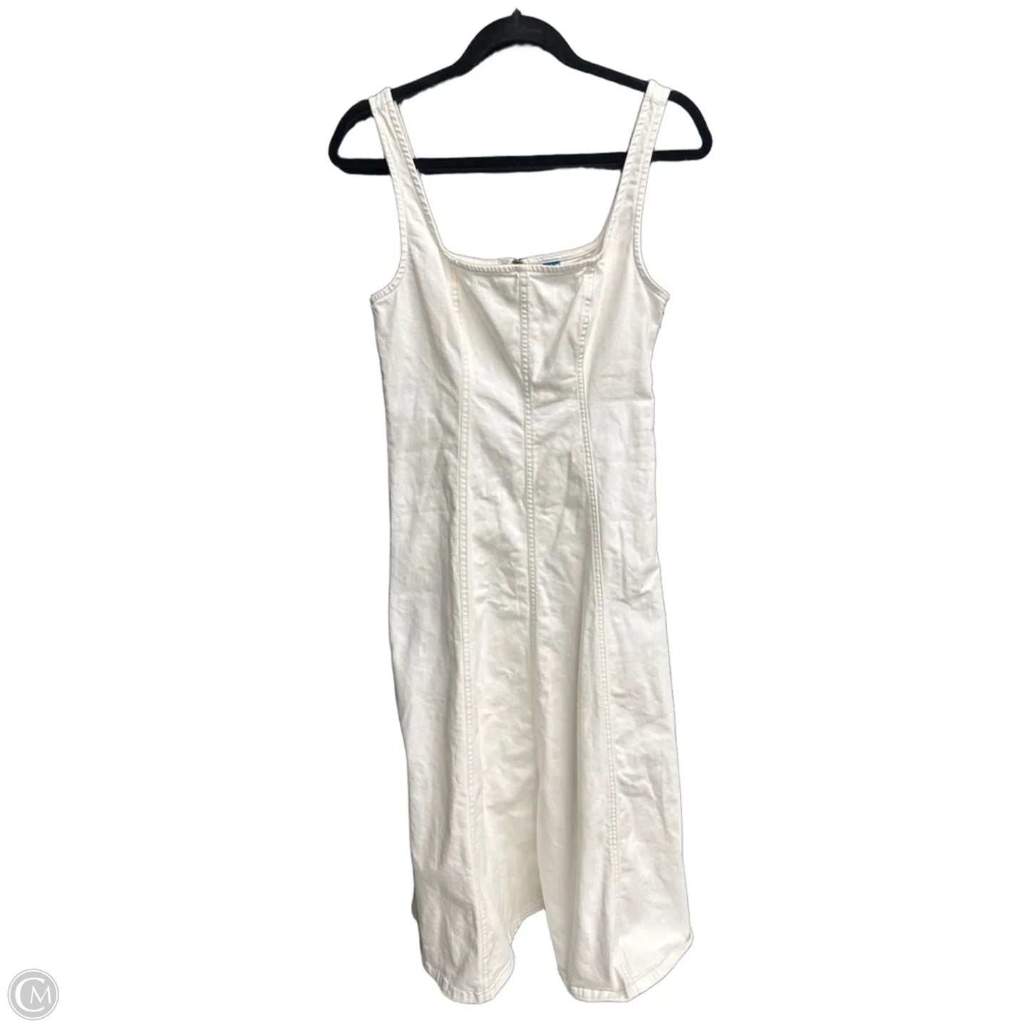 Dress Casual Midi By Old Navy In White Denim, Size: S