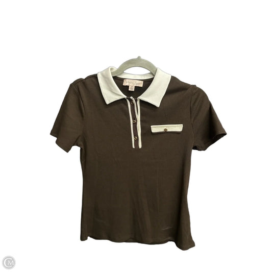 Top Short Sleeve By Philosophy In Brown, Size: S