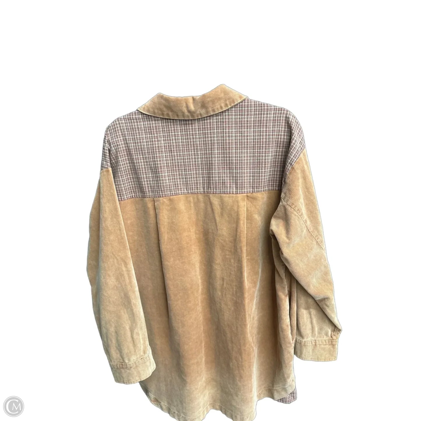 Jacket Shirt By Clothes Mentor In Tan, Size: M