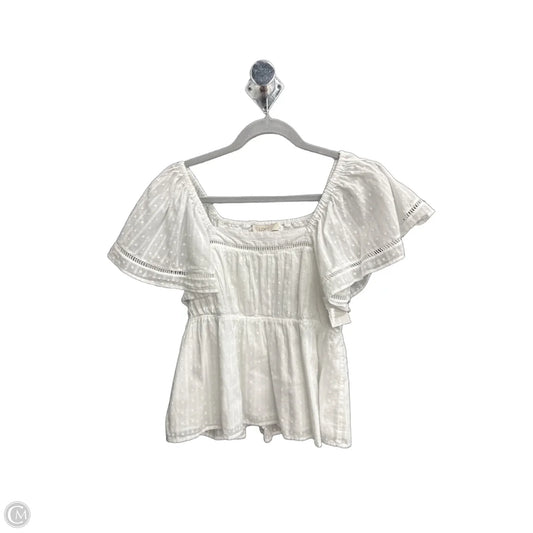 Top Short Sleeve By Loft In White, Size: Xs