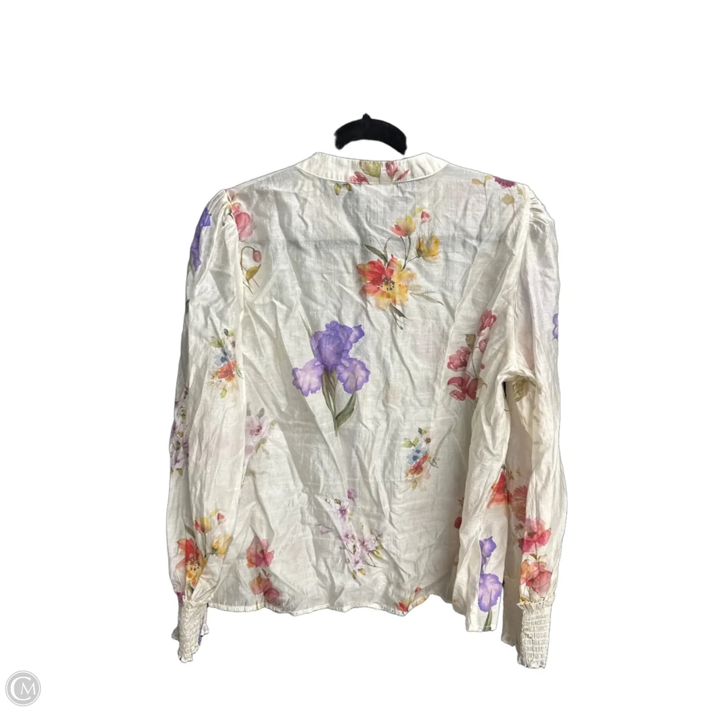 Blouse Long Sleeve By Bailey 44 In Cream, Size: L