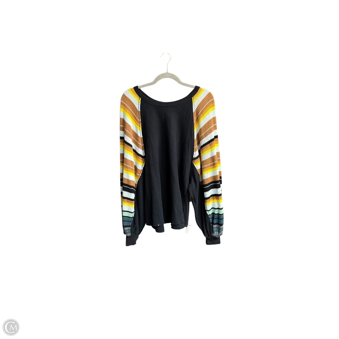 Top Long Sleeve By We The Free In Black & Yellow, Size: M