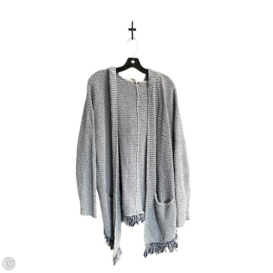 Sweater Cardigan By Free People In Blue & White, Size: L