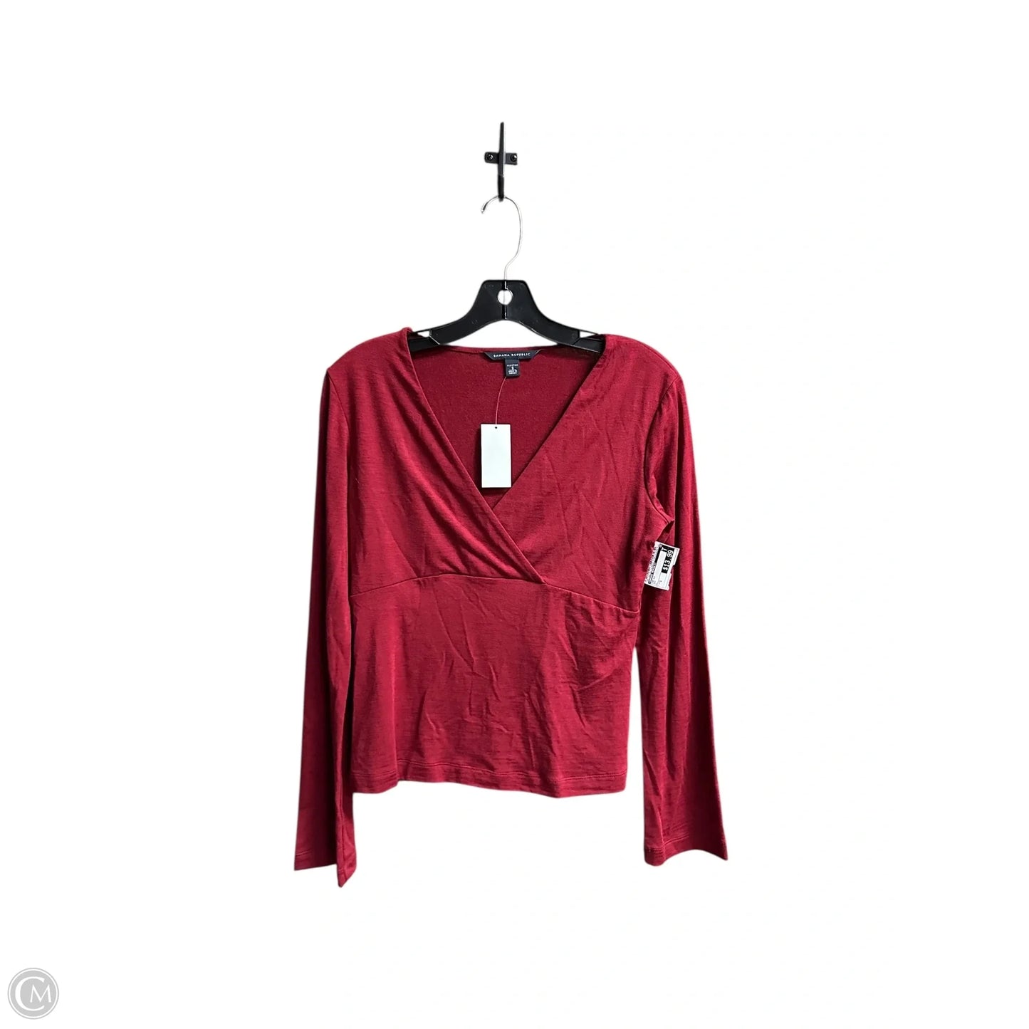 Top Long Sleeve By Banana Republic In Red, Size: S
