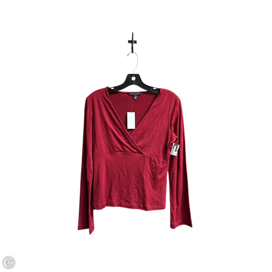 Top Long Sleeve By Banana Republic In Red, Size: S