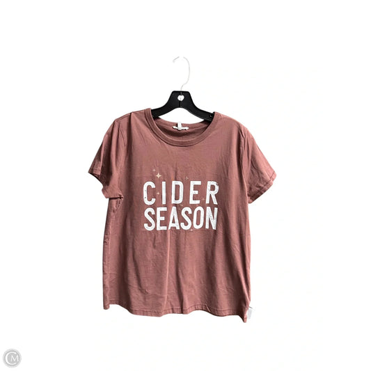 Top Short Sleeve By Maurices In Maroon, Size: L