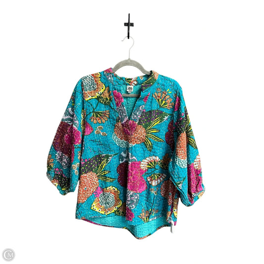 Top 3/4 Sleeve By Ivy Jane In Floral Print, Size: M