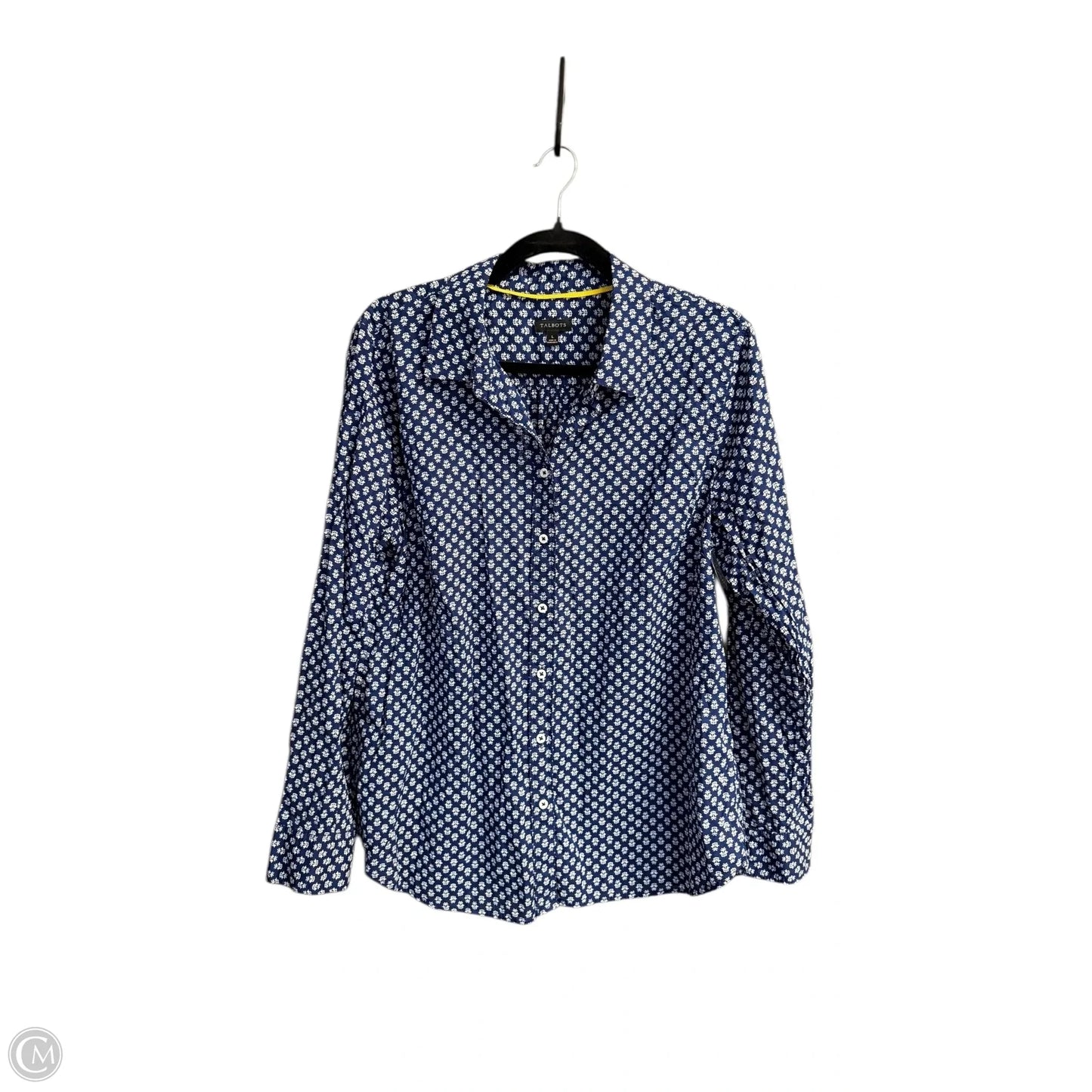 Top Long Sleeve By Talbots In Blue, Size: L