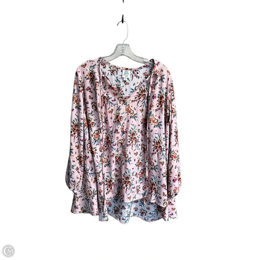 Top 3/4 Sleeve By Ivy Jane In Floral Print, Size: Xs