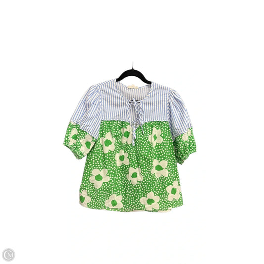 Top Short Sleeve By Entro In Blue & Green, Size: S