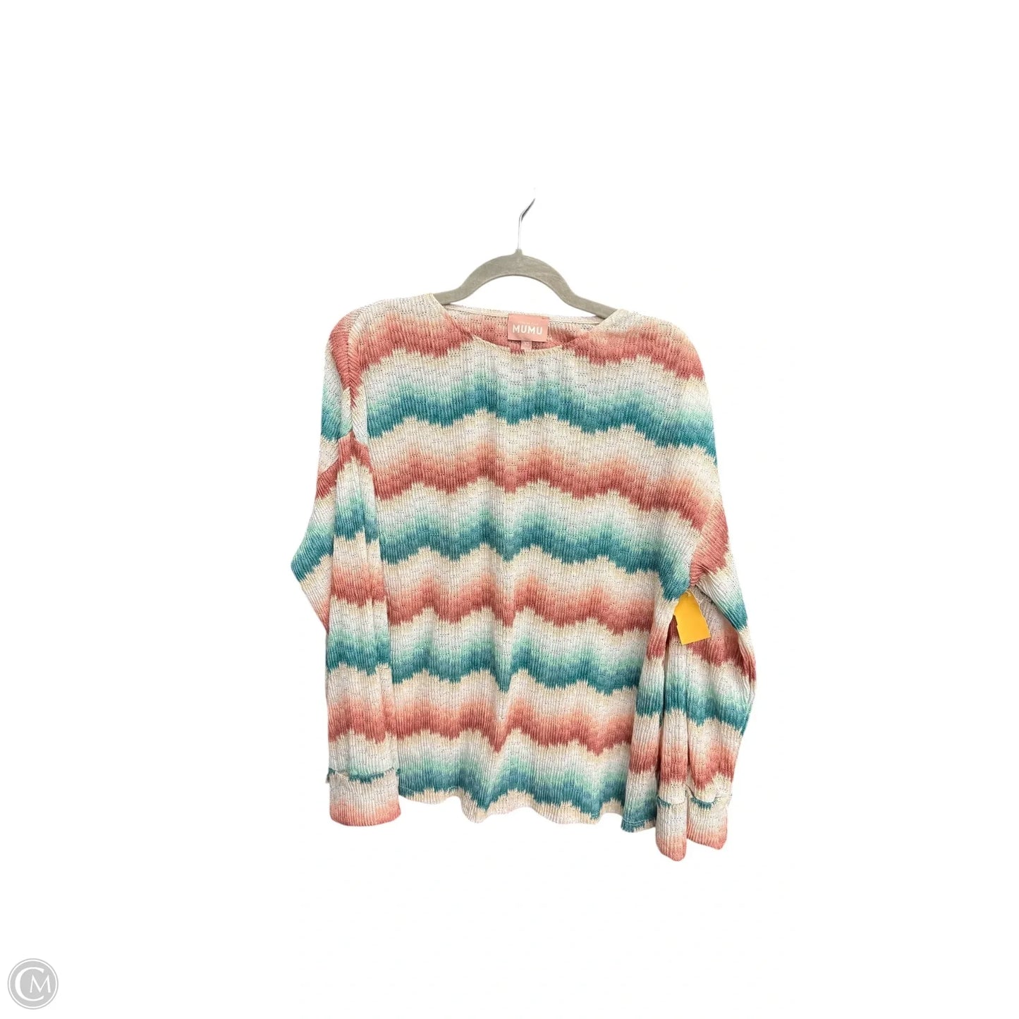 Top Long Sleeve By Mumu In Chevron Pattern, Size: S