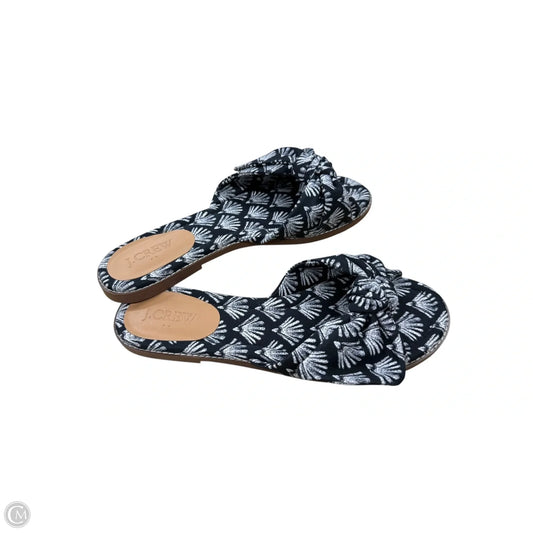 Sandals Flats By J. Crew In Black & White, Size: 8