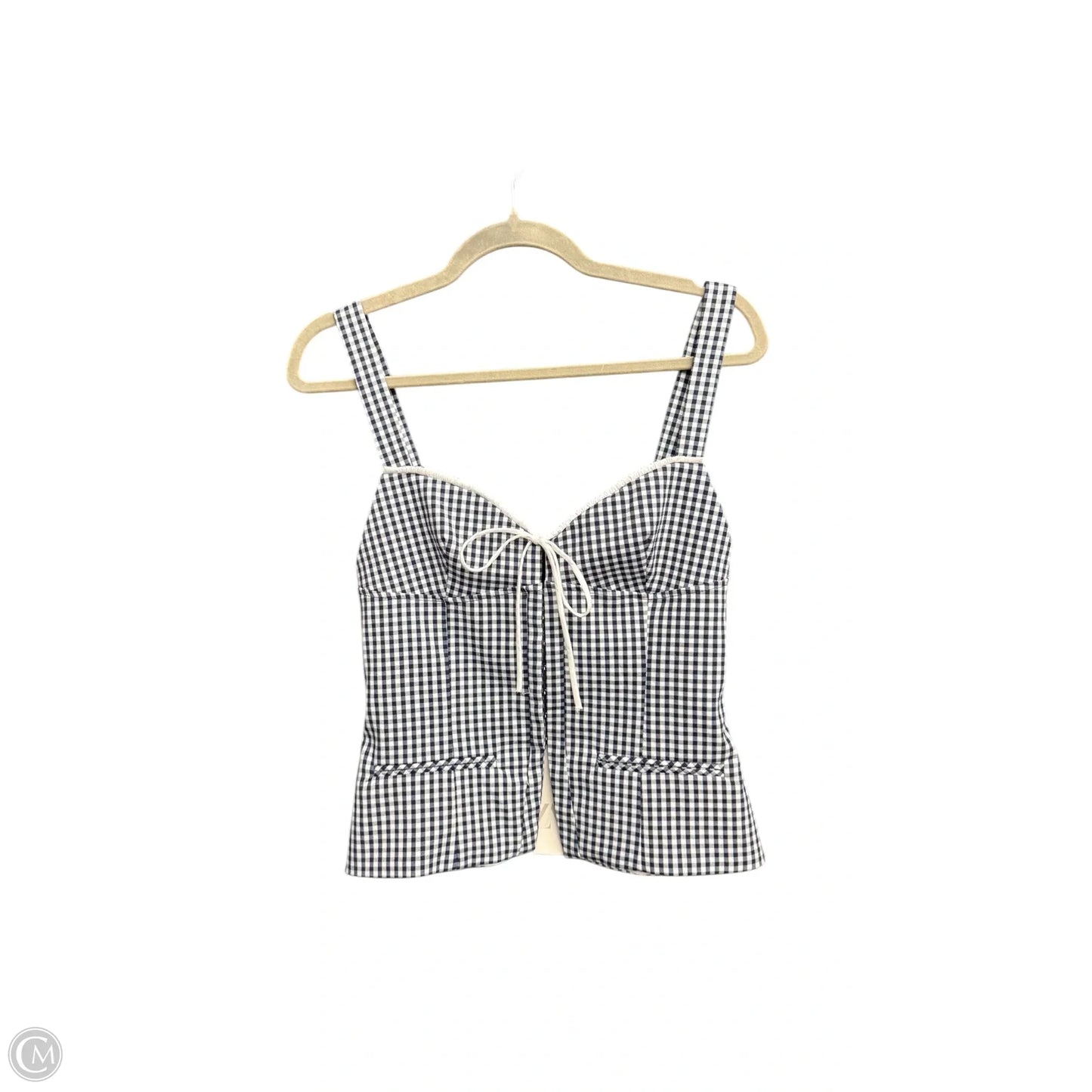 Top Sleeveless By Zara In Checkered Pattern, Size: M