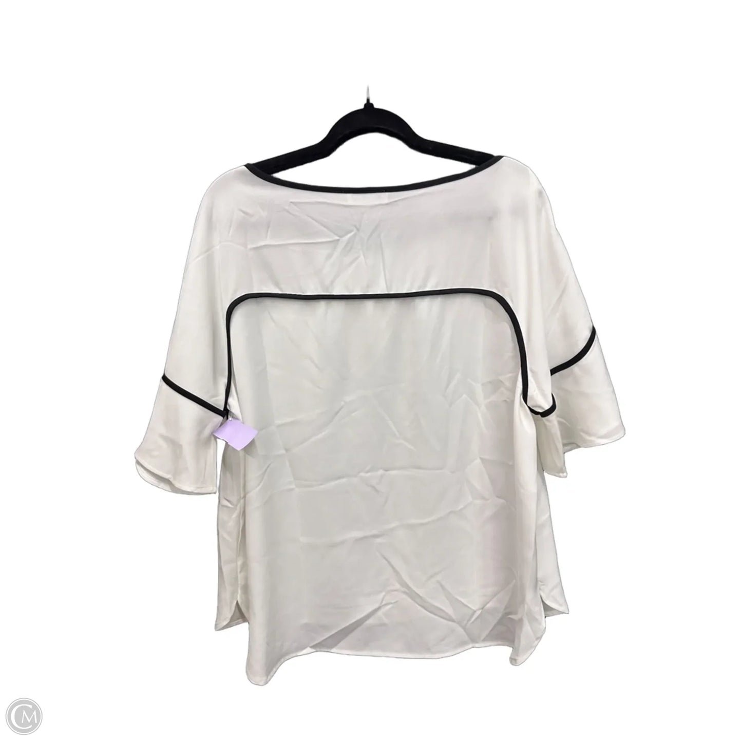 Top Short Sleeve By Calvin Klein In Black & White, Size: Xl