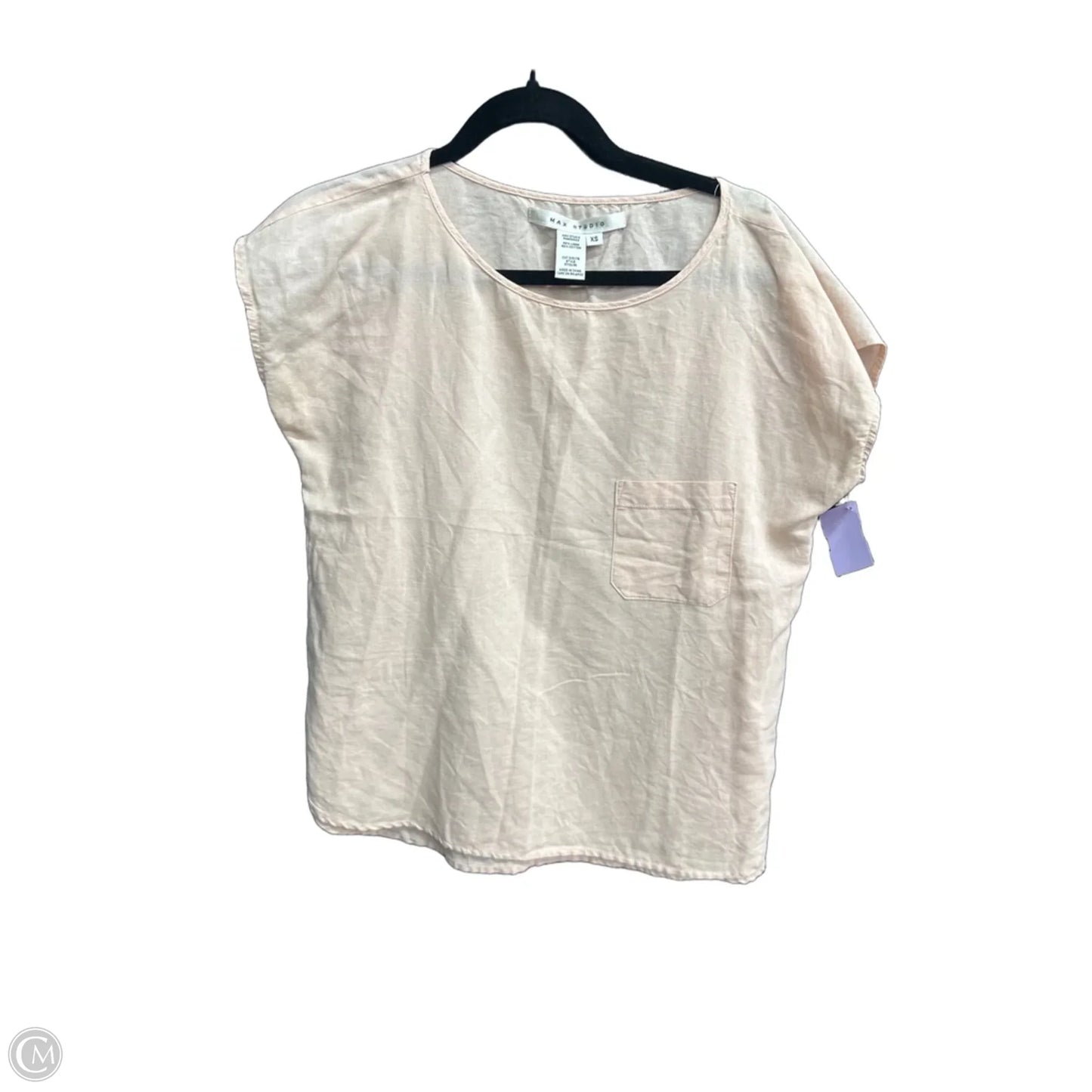 Top Short Sleeve By Max Studio In Peach, Size: Xs