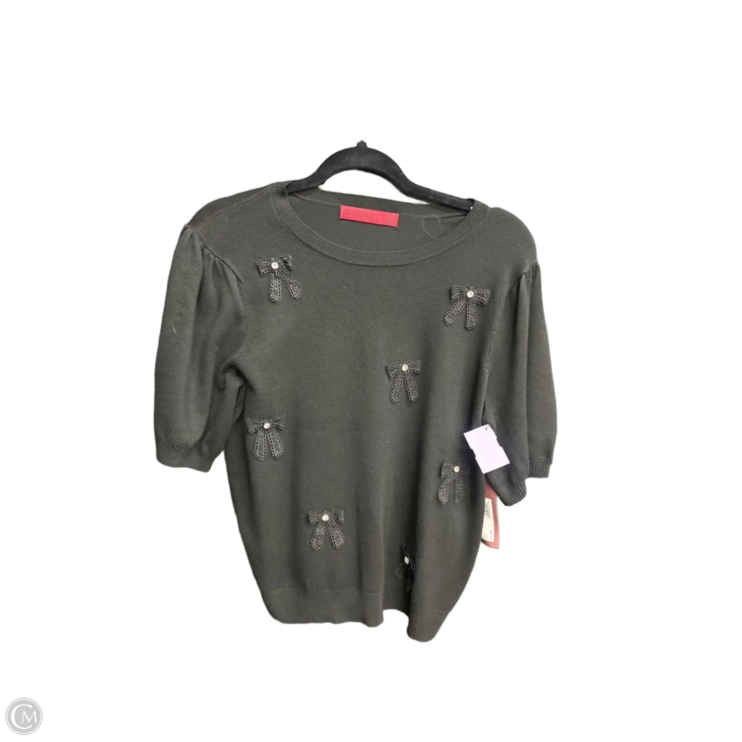 Top Short Sleeve By Love Scarlett In Black, Size: M