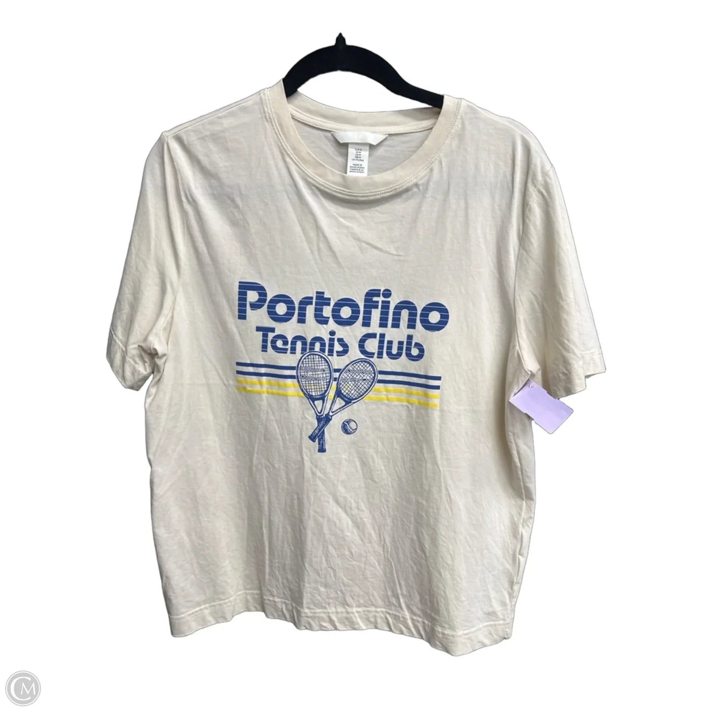 Top Short Sleeve By H&m In Beige, Size: M