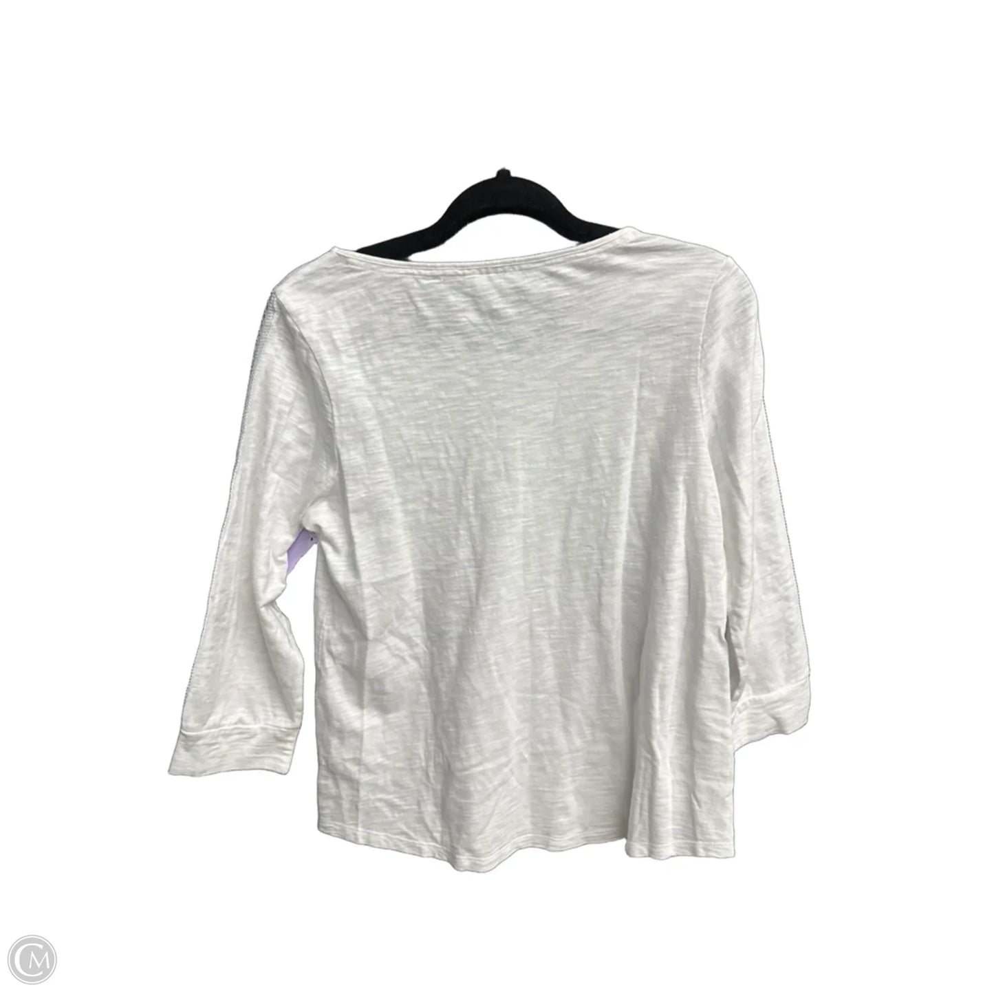 Top 3/4 Sleeve By Chicos In White, Size: S