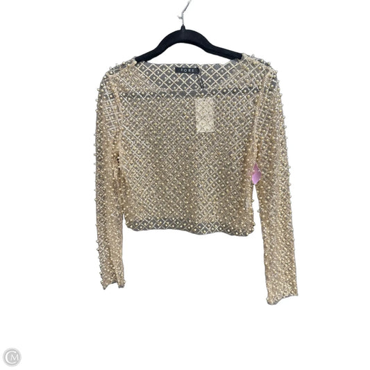 Blouse Long Sleeve By Fore In Gold, Size: S