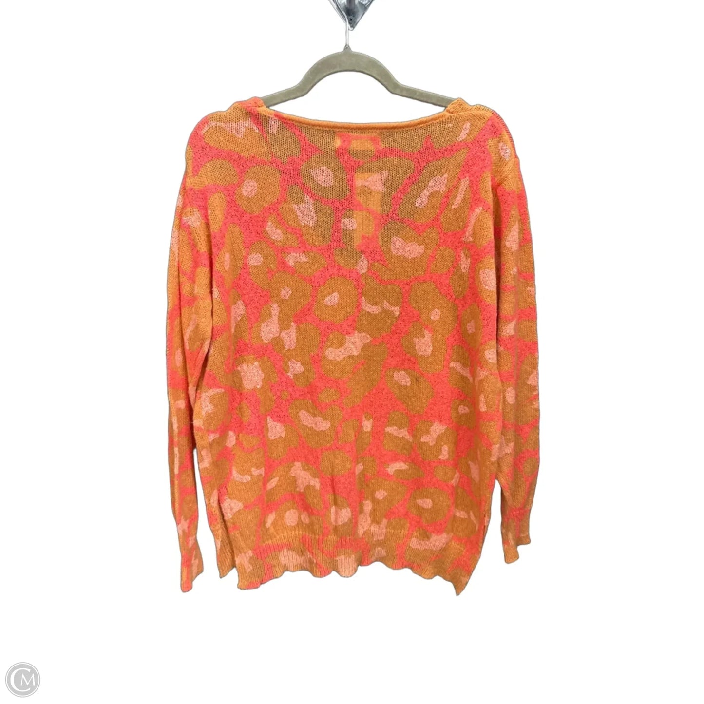Sweater By Impressions In Orange & Pink, Size: S