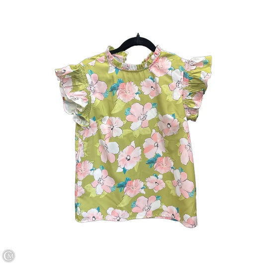 Top Sleeveless By Clothes Mentor In Green & Pink, Size: S
