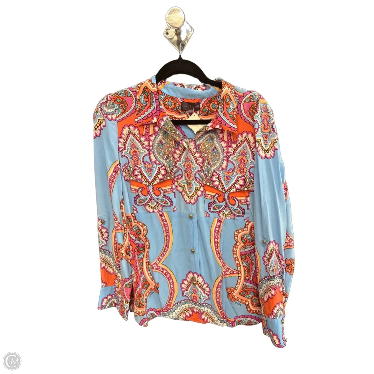 Top Long Sleeve By Hale Bob In Paisley Print, Size: L