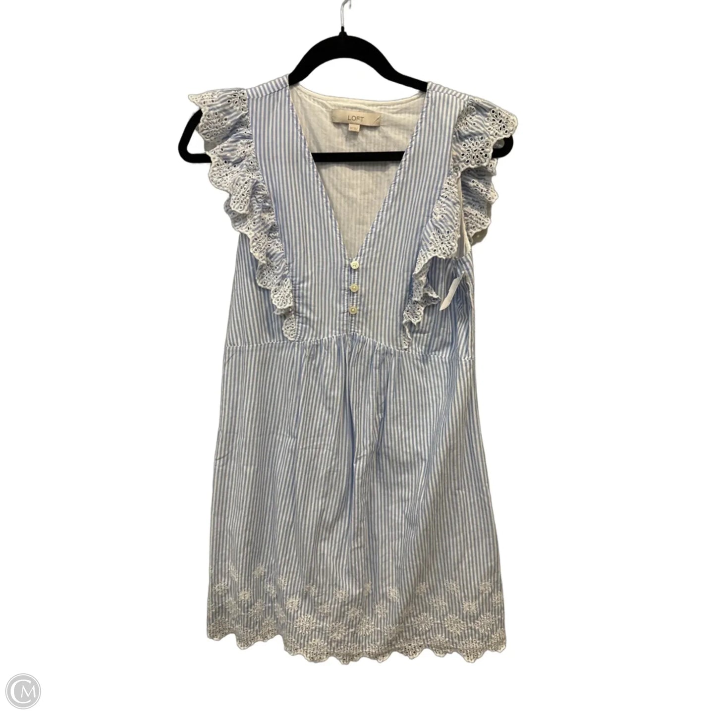 Dress Casual Short By Loft In Blue & White, Size: Xs