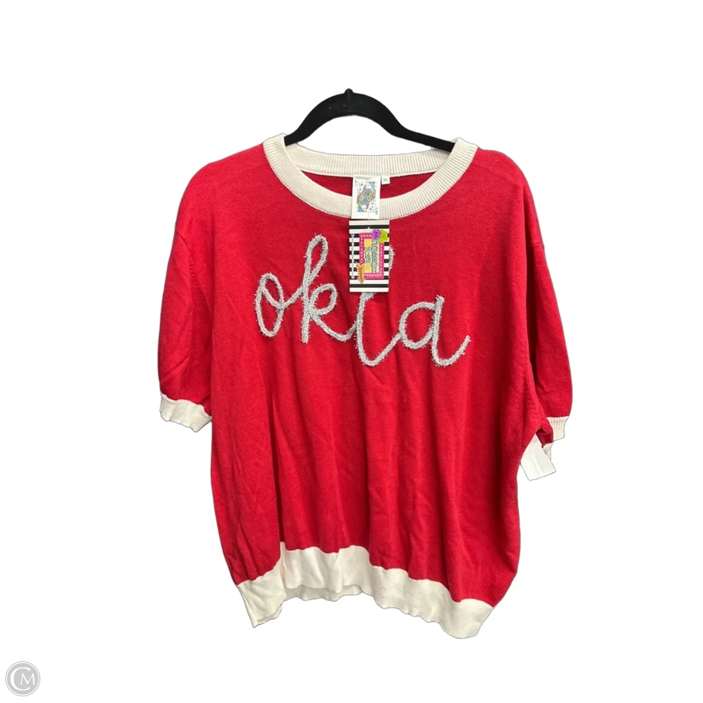 Top Short Sleeve By Clothes Mentor In Red & White, Size: Xl
