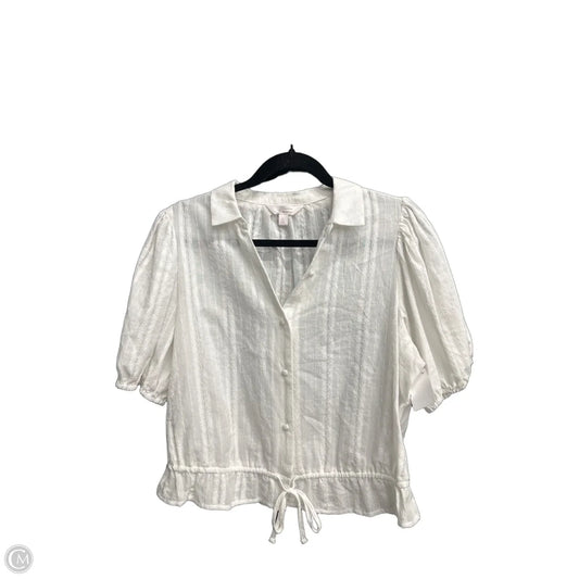 Blouse Short Sleeve By Lc Lauren Conrad In White, Size: L