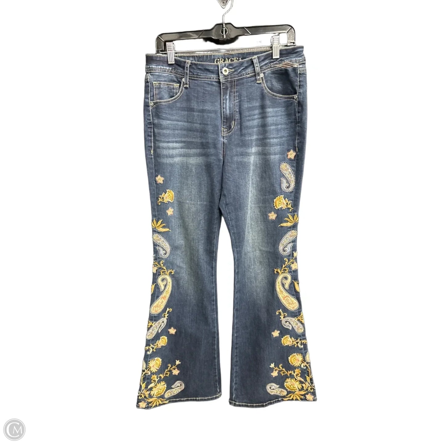 Jeans Boot Cut By Grace In Blue Denim, Size: 8