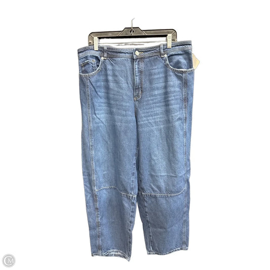 Jeans Straight By Loft In Blue Denim, Size: 14