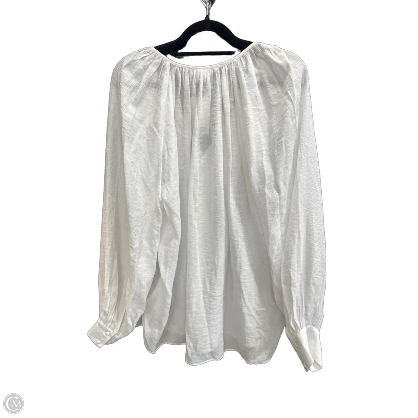 Top Long Sleeve By H&m In White, Size: M
