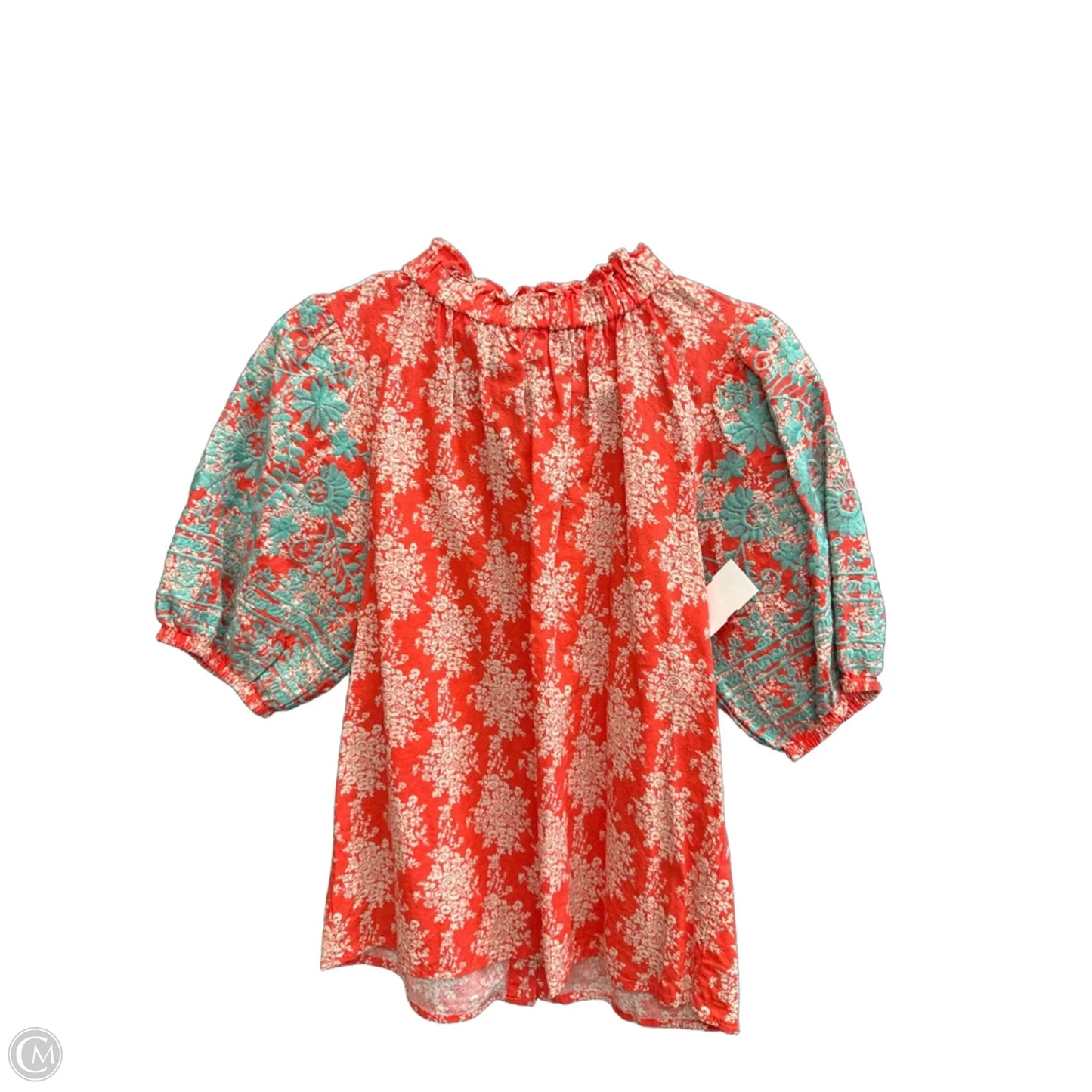 Top Short Sleeve By Thml In Blue & Orange, Size: S