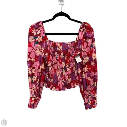 Top Long Sleeve By Free People In Floral Print, Size: S
