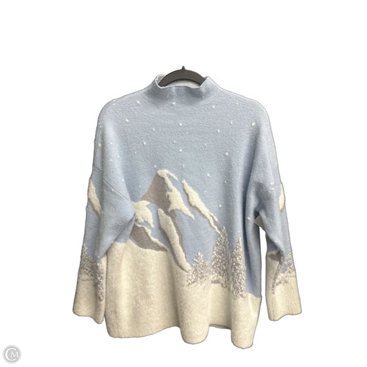 Sweater By Rachel Zoe In Blue & White, Size: Xl