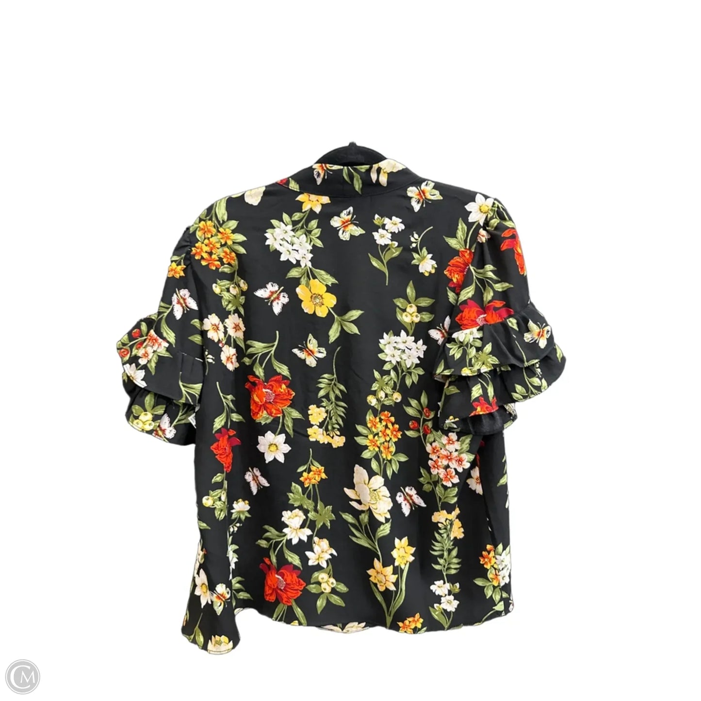 Blouse Short Sleeve By Sugar Lips In Floral Print, Size: S